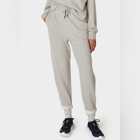 {Sweaty Betty} Nestle Up Tapered Lounge Pants, Mid Gray Marl, Size S - Picture 1 of 8